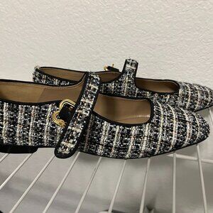 SAM EDELMAN ~ Michaela Mary Jane Flat / Size 7 / Black Multi Knit